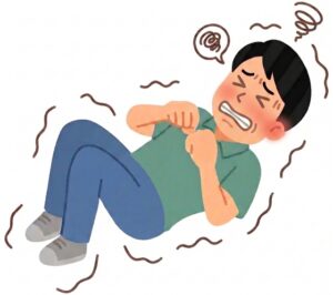 てんかんの発作症状が出ている男性